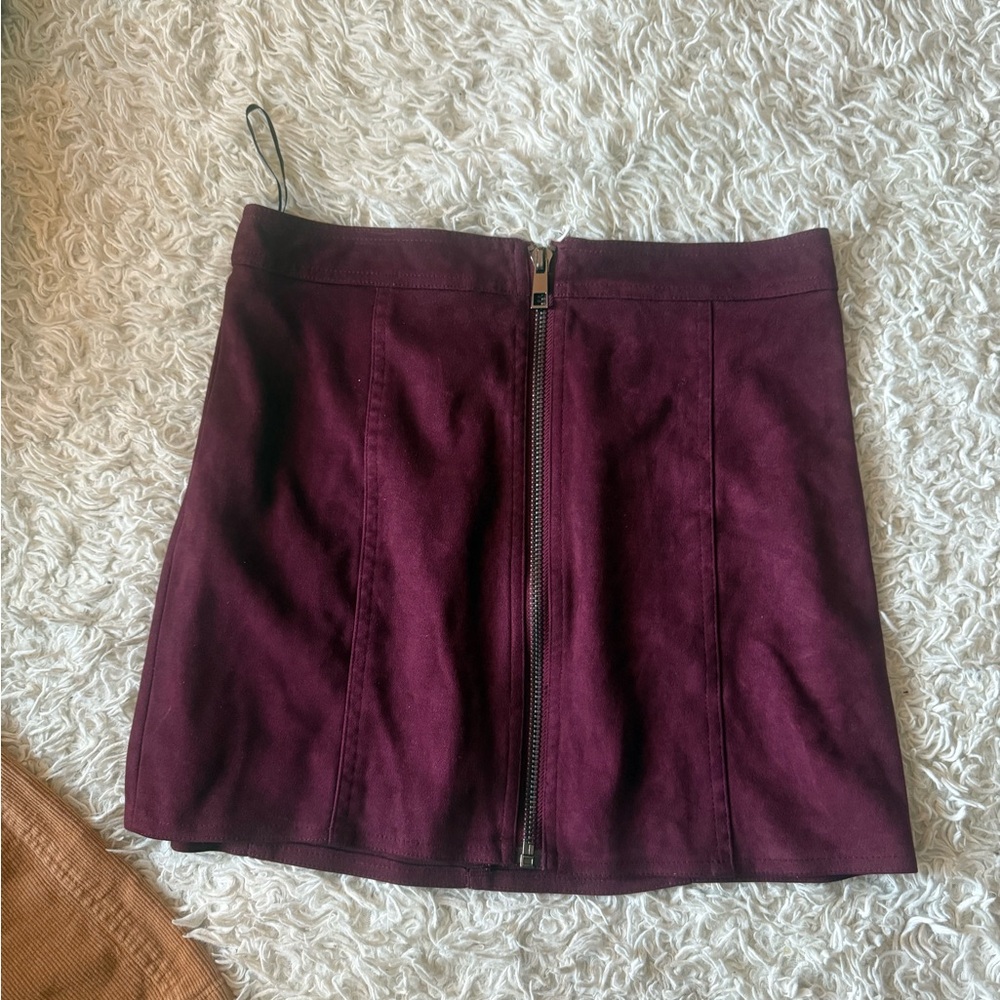 Burgundy Suede Skirt